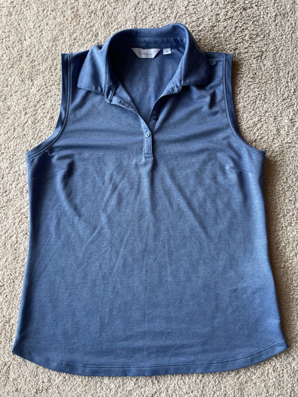 Walter Hagen Blue Sleeveless Collared Golf Polo Button Top Women’s Size M